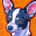 black and white chihuahua dog painting