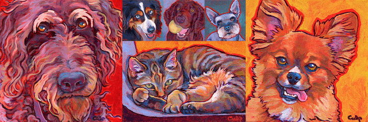 5 custom dog paintings