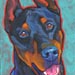 doberman dog painting