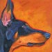 doberman profile dog painting
